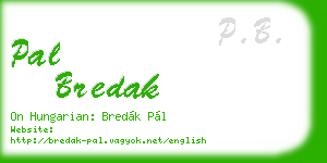pal bredak business card